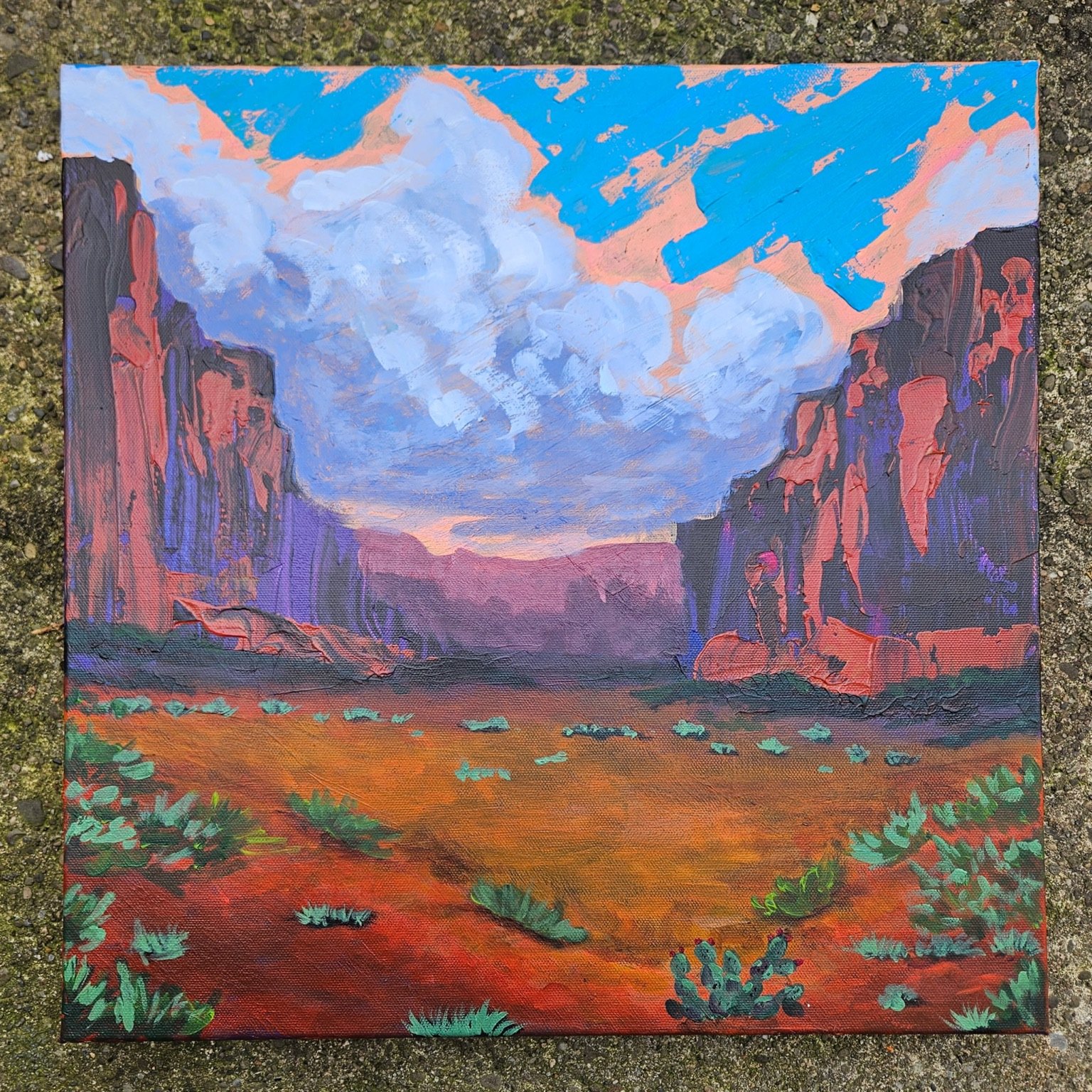 Desert Skies, 16 by 16 painting by Amber Thaman