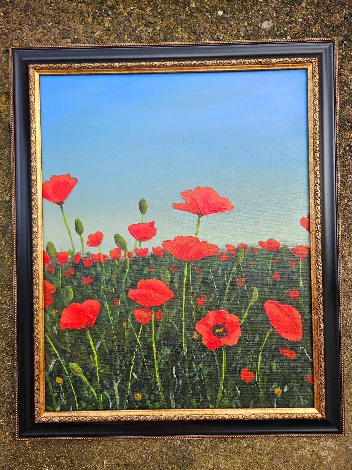 Poppy field painting by Amber Thaman